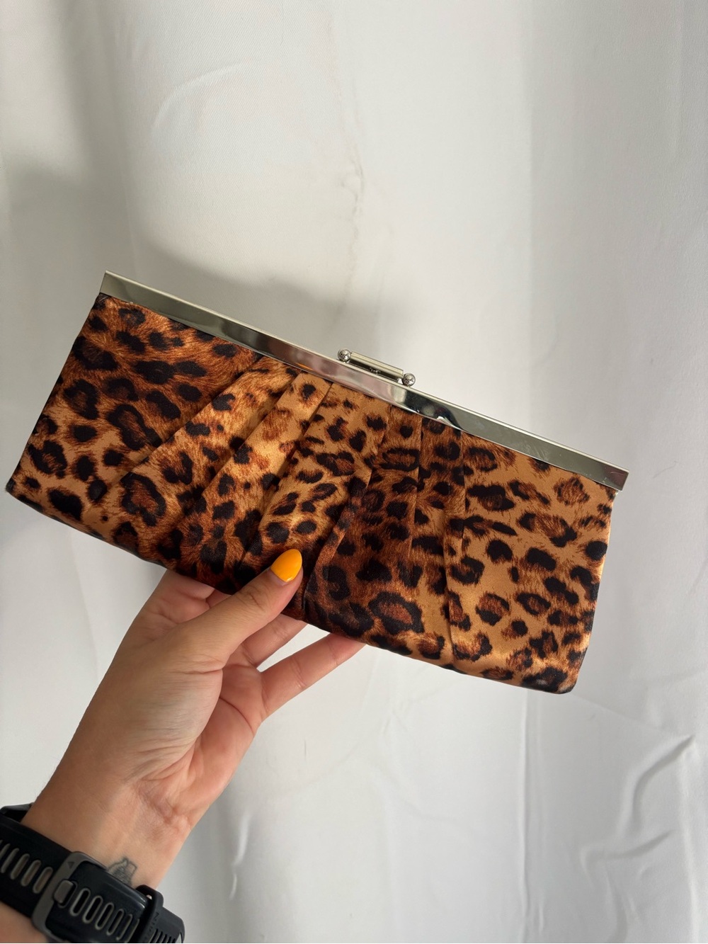 Vintage Gunne Sax by Jessica McClintock Leopard Print Satin Clutch